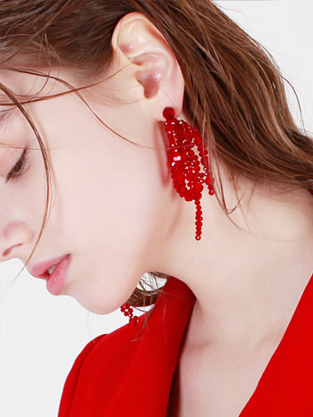 Red Crystal lvy Earring[DL18SSER20RDF]